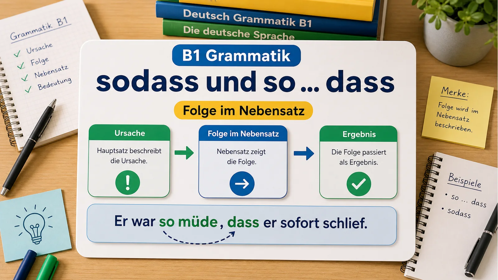 sodass und so ... dass einfach erklärt