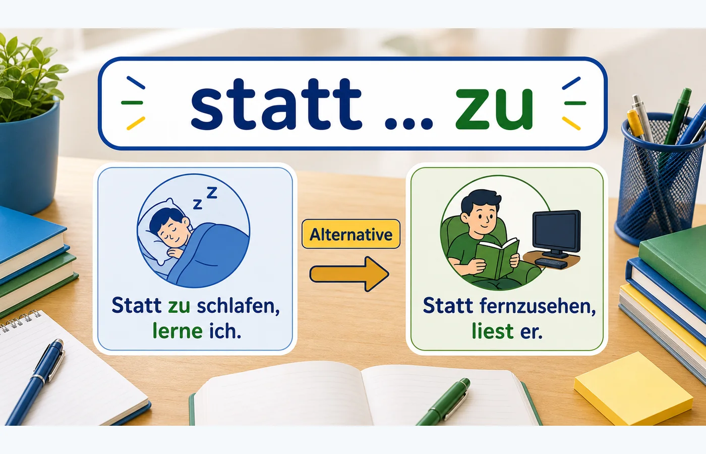 statt ... zu einfach erklärt