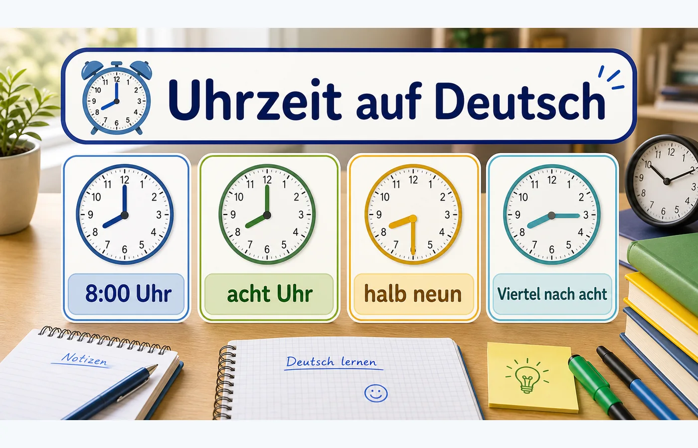 Uhrzeit auf Deutsch einfach erklärt