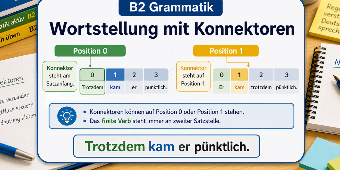 Beispiele zu Wortstellung mit Konnektoren