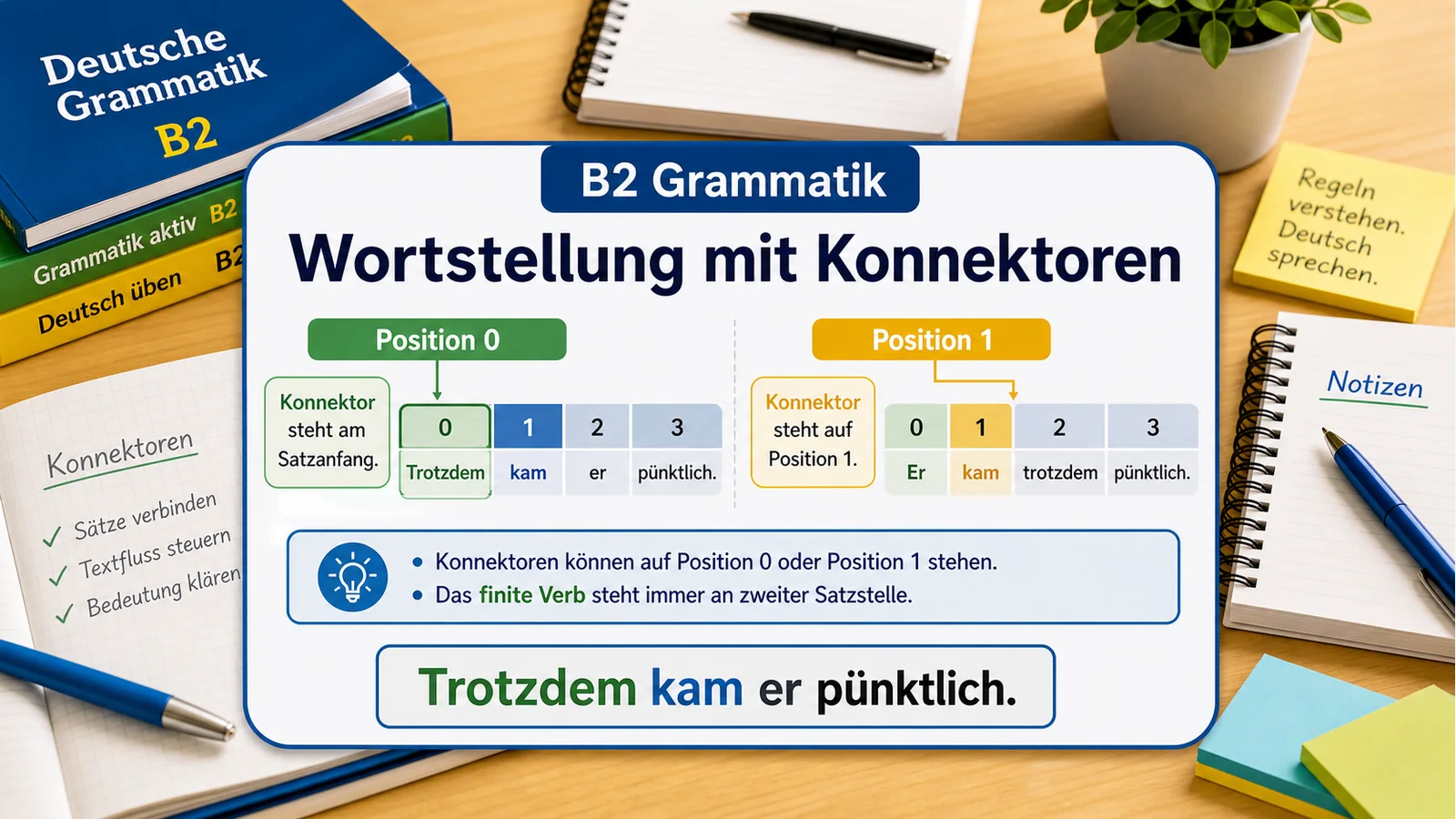 Wortstellung mit Konnektoren einfach erklärt