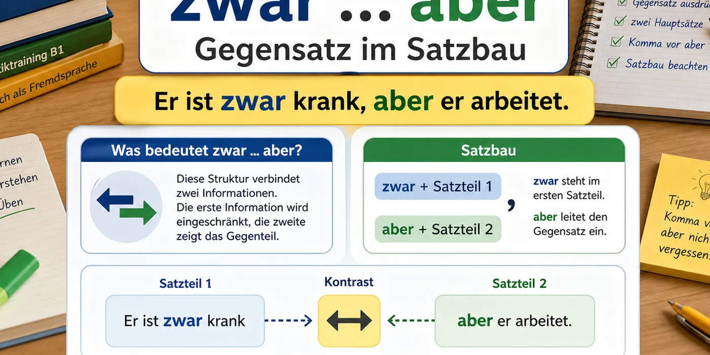 Beispiele zu zwar ... aber im B1-Satzbau