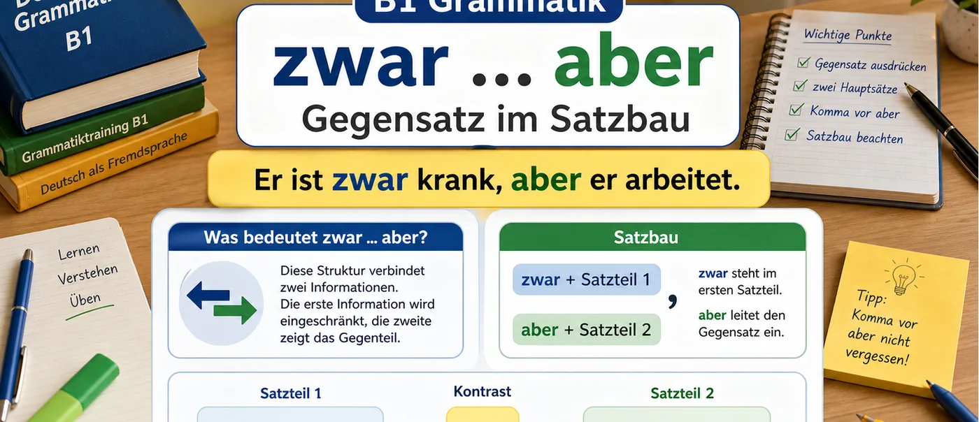 Regel zu zwar ... aber im B1-Satzbau