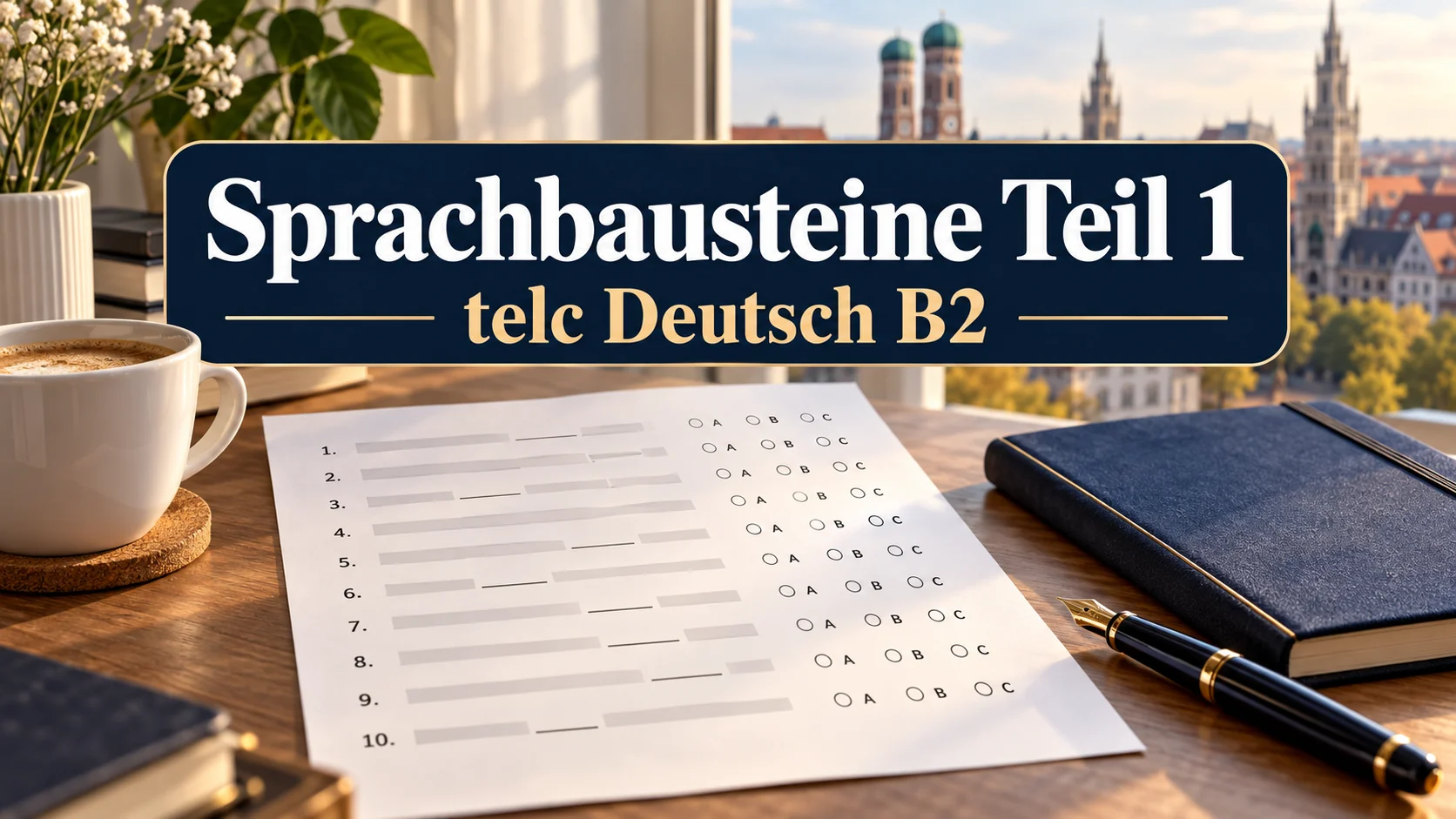 Sprachbausteine Teil 1 für telc Deutsch B2: Prüfungsblatt mit drei Antwortmöglichkeiten