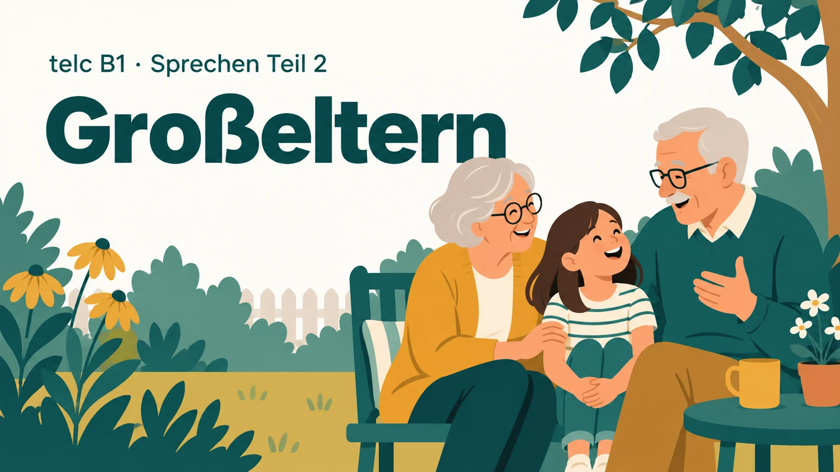 telc B1 Sprechen Teil 2: Großeltern – zwei Aufgaben mit Lösungen