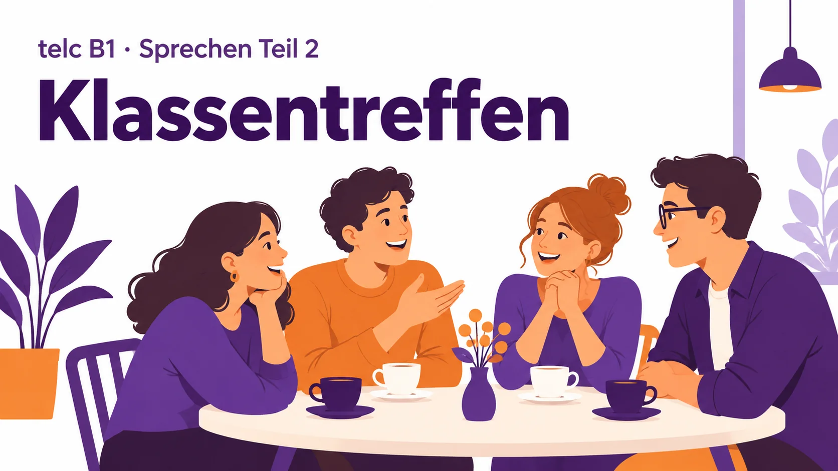 telc B1 Sprechen Teil 2: Klassentreffen – zwei Aufgaben mit Lösungen