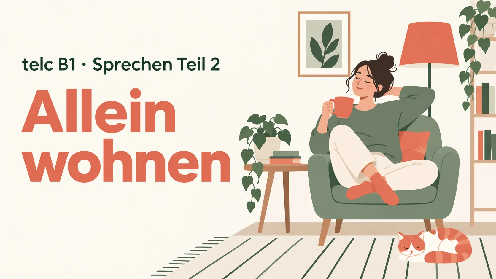 telc B1 Sprechen Teil 2: Allein wohnen – zwei Aufgaben mit Lösungen