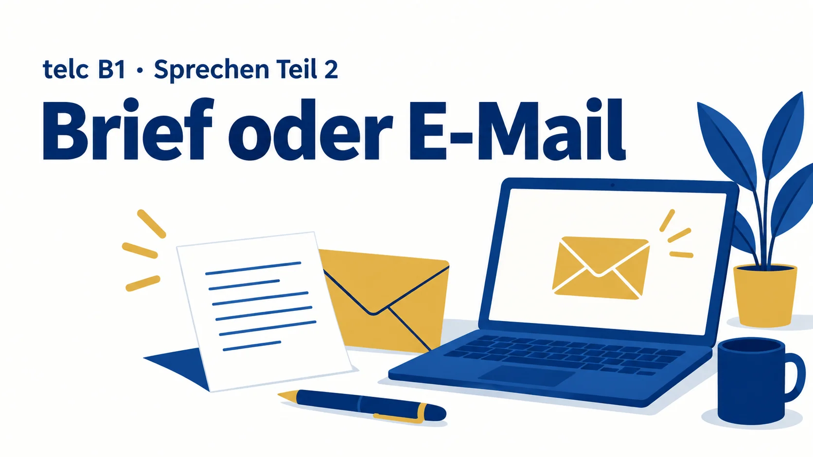 telc B1 Sprechen Teil 2: Brief oder E-Mail – zwei Aufgaben mit Lösungen
