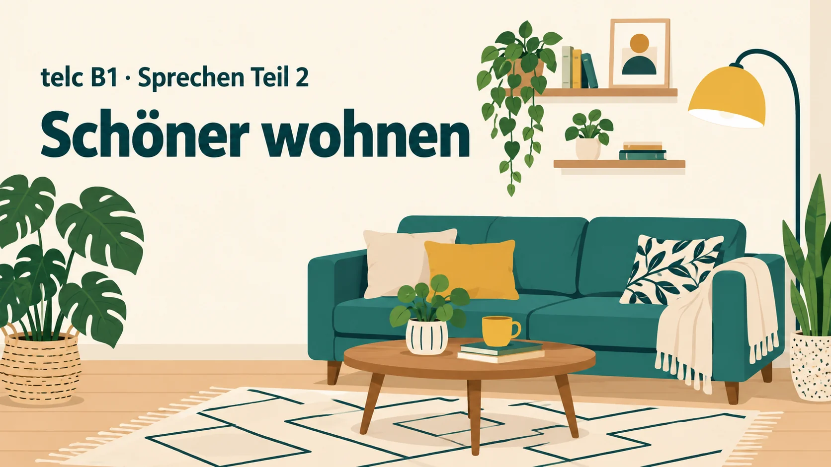 telc B1 Sprechen Teil 2: Schöner wohnen – zwei Aufgaben mit Lösungen