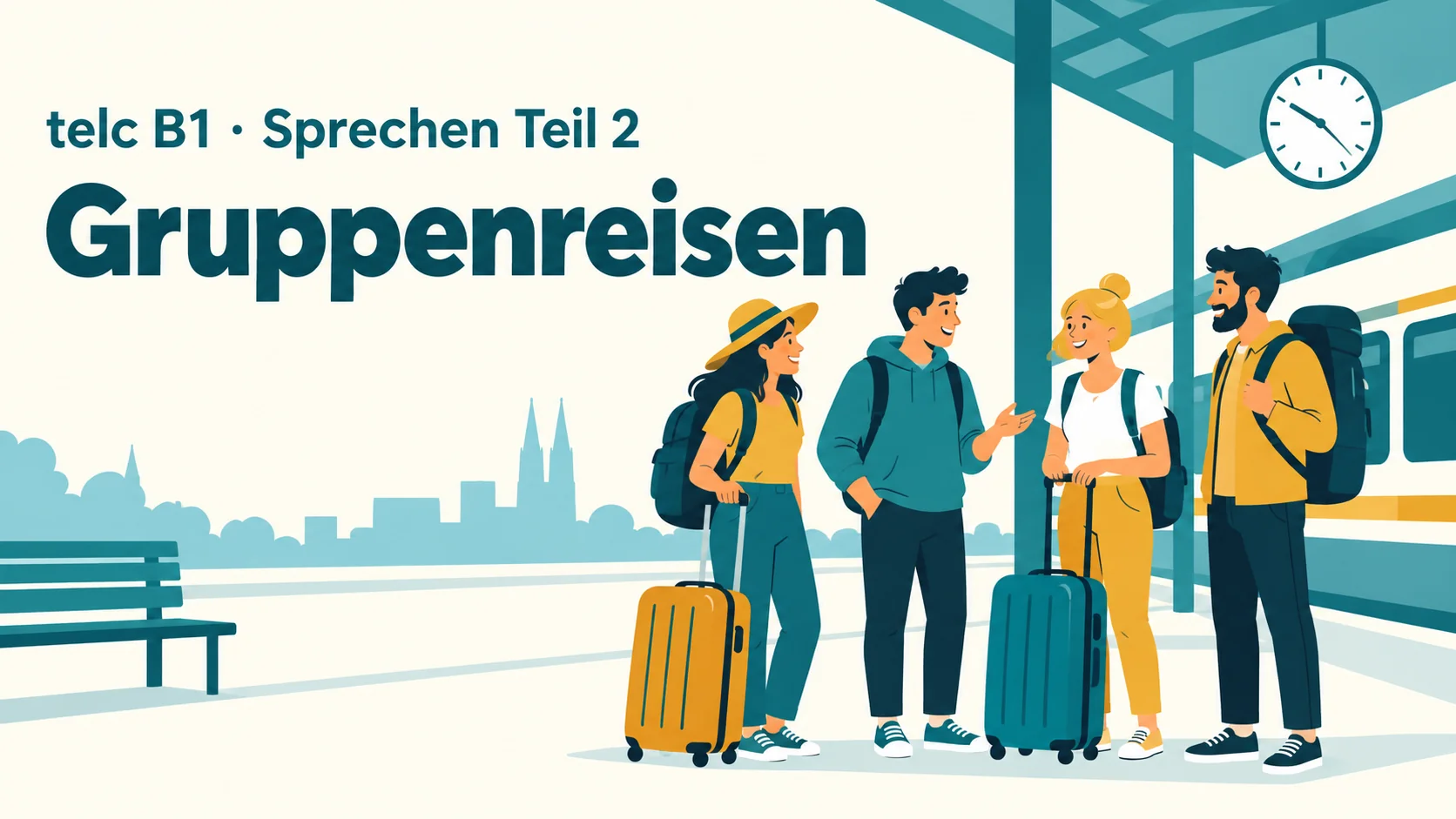 telc B1 Sprechen Teil 2: Gruppenreisen – zwei Aufgaben mit Lösungen