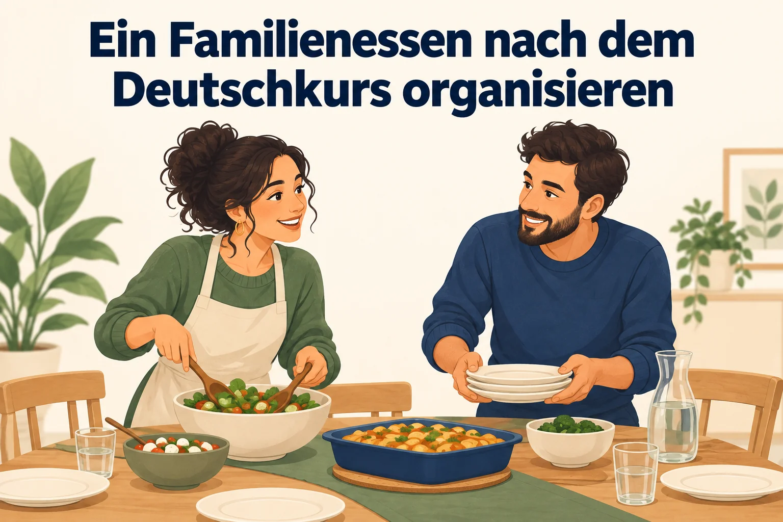 Ein Familienessen nach dem Deutschkurs organisieren – B1 gemeinsam etwas planen