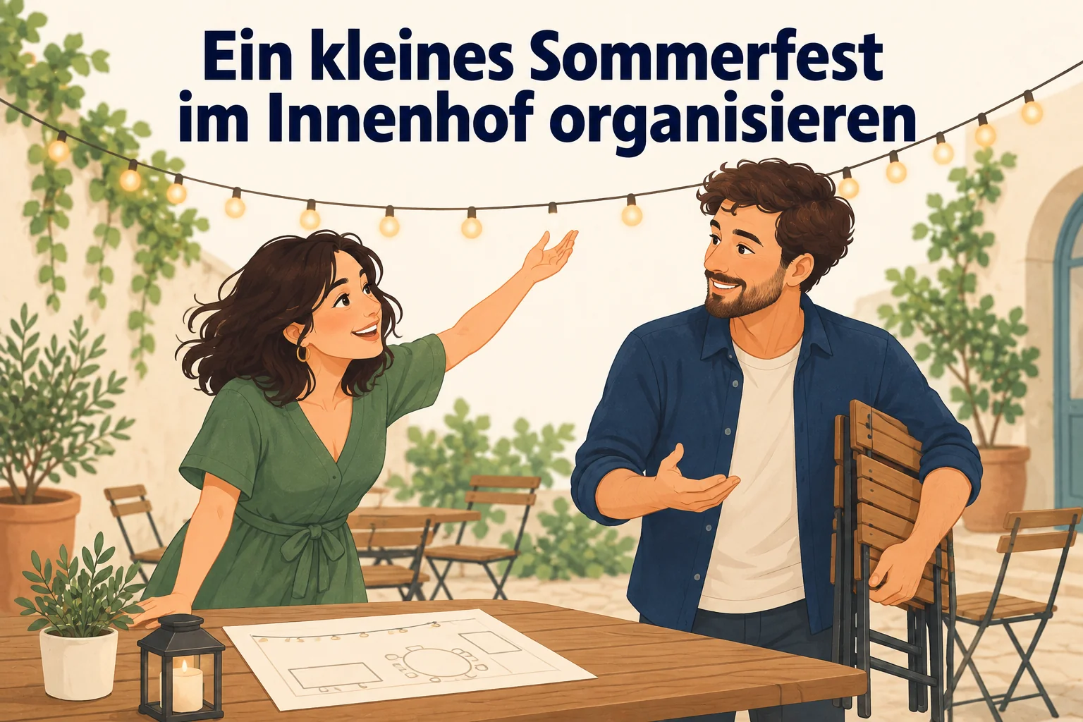 Ein kleines Sommerfest im Innenhof organisieren – B1 gemeinsam etwas planen