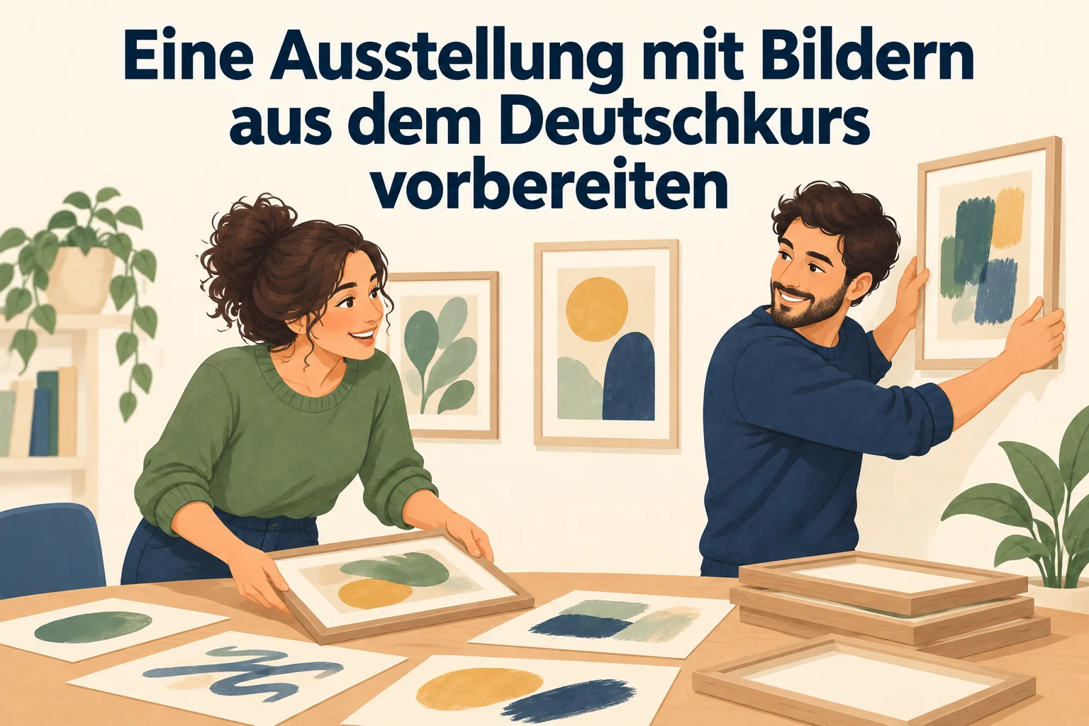 Eine Ausstellung mit Bildern aus dem Deutschkurs vorbereiten – B1 gemeinsam etwas planen