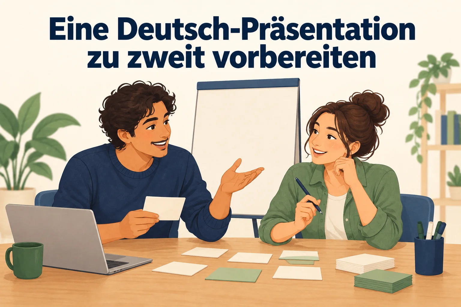 Eine Deutsch-Präsentation zu zweit vorbereiten – B1 gemeinsam etwas planen