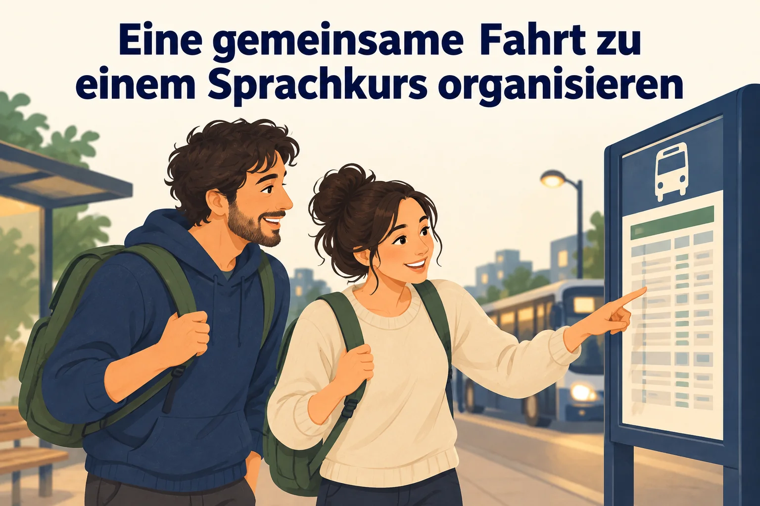 Eine gemeinsame Fahrt zu einem Sprachkurs organisieren – B1 gemeinsam etwas planen