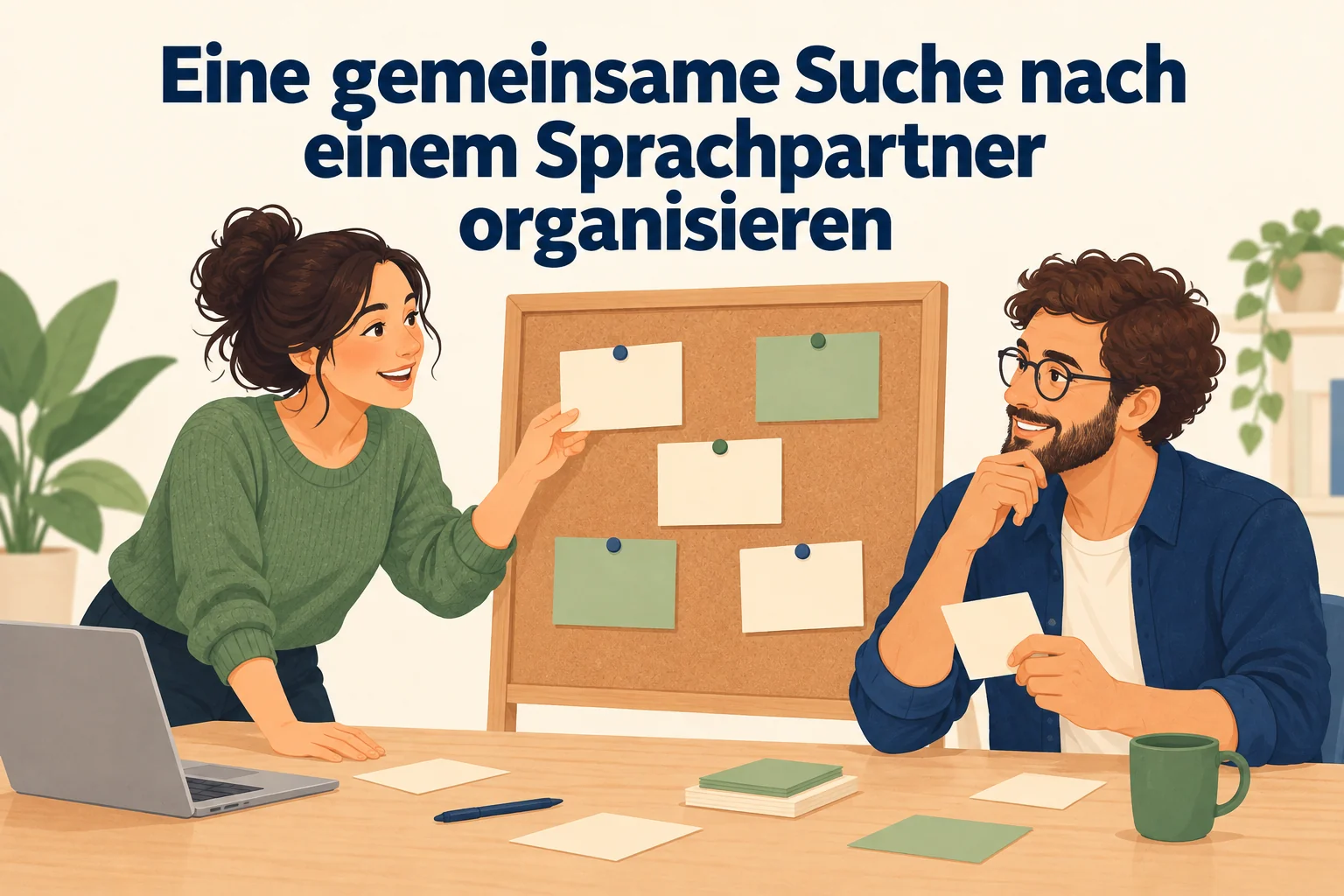 Eine gemeinsame Suche nach einem Sprachpartner organisieren – B1 gemeinsam etwas planen