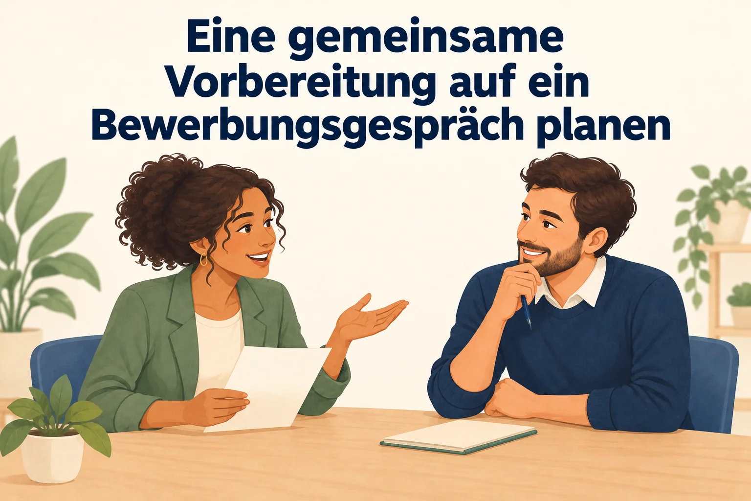Eine gemeinsame Vorbereitung auf ein Bewerbungsgespräch planen – B1 gemeinsam etwas planen