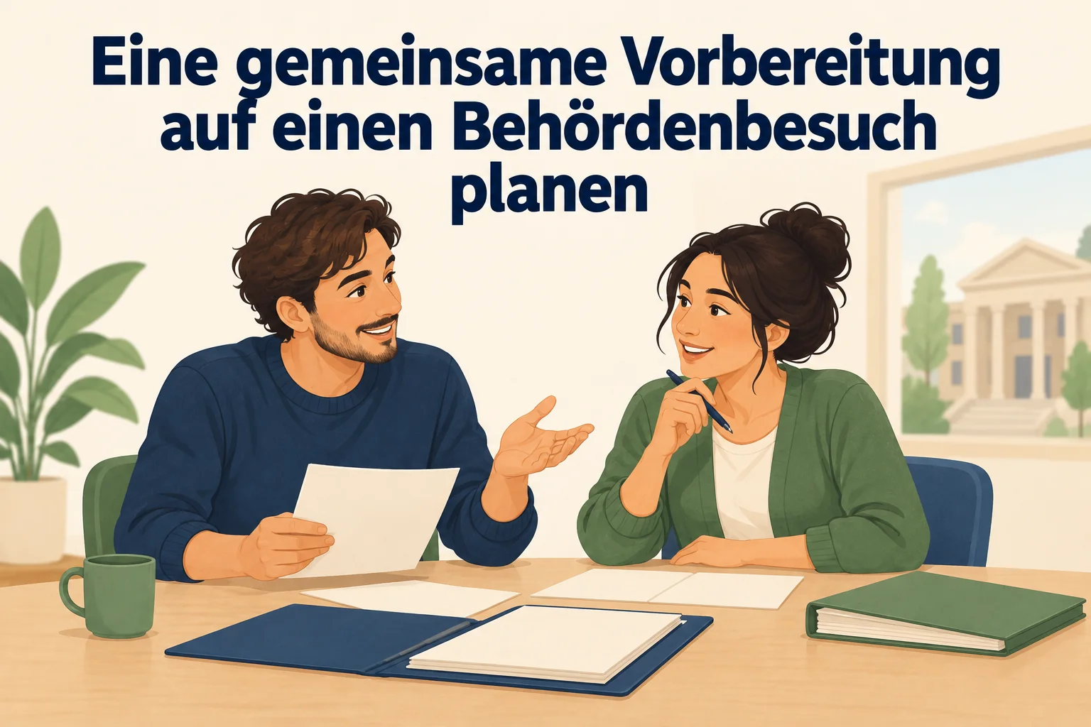 Eine gemeinsame Vorbereitung auf einen Behördenbesuch planen – B1 gemeinsam etwas planen