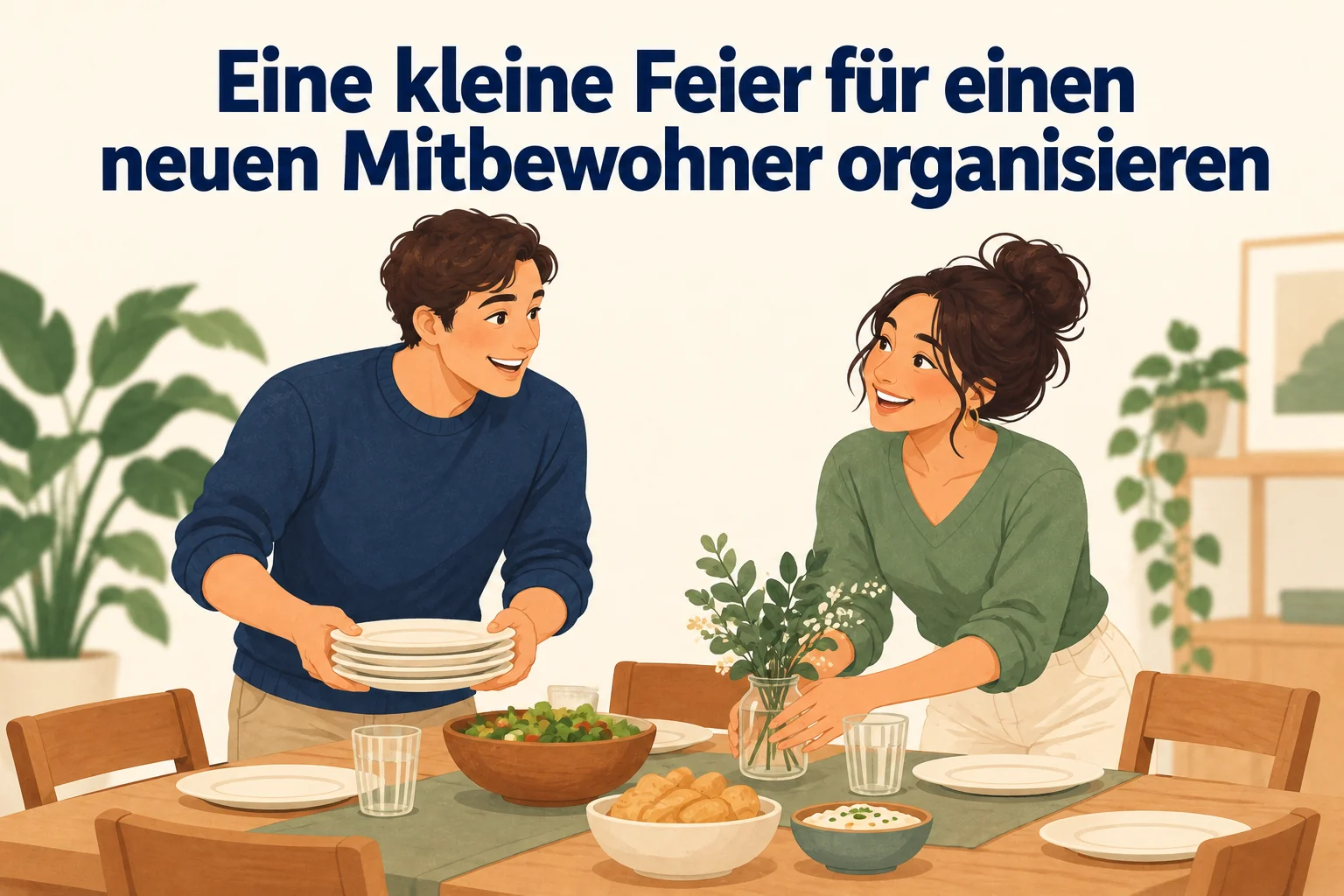 Eine kleine Feier für einen neuen Mitbewohner organisieren – B1 gemeinsam etwas planen