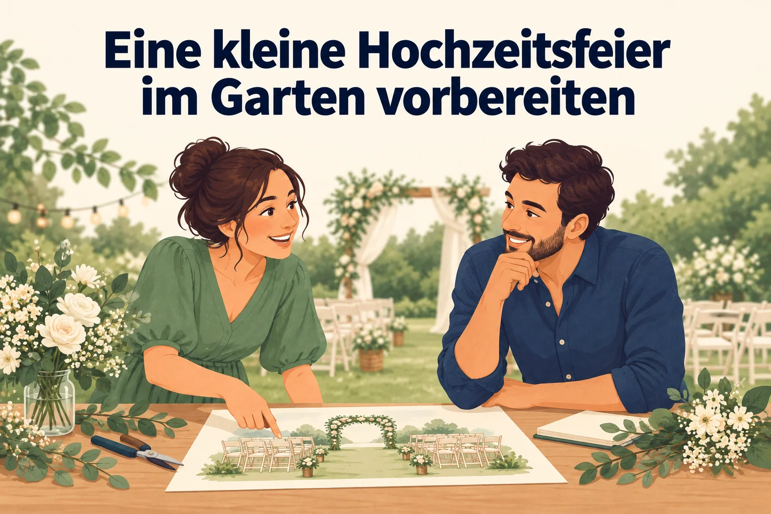 Eine kleine Hochzeitsfeier im Garten vorbereiten – B1 gemeinsam etwas planen