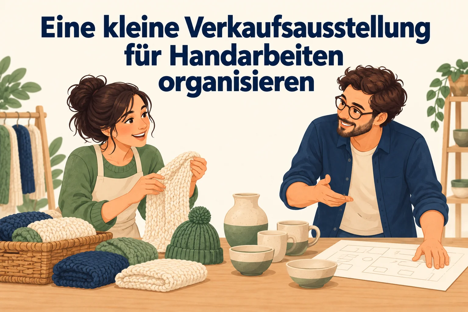 Eine kleine Verkaufsausstellung für Handarbeiten organisieren – B1 gemeinsam etwas planen
