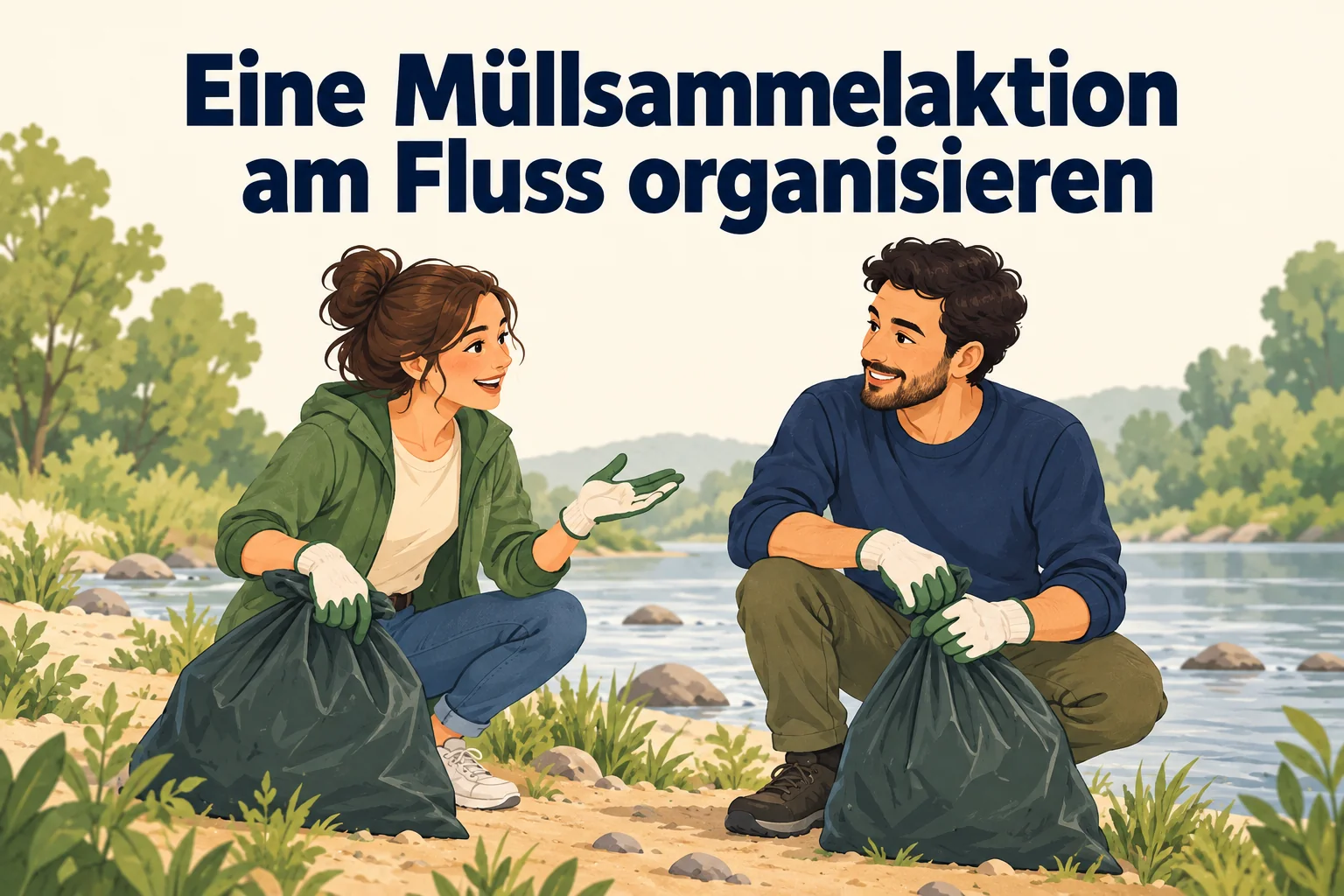 Eine Müllsammelaktion am Fluss organisieren – B1 gemeinsam etwas planen