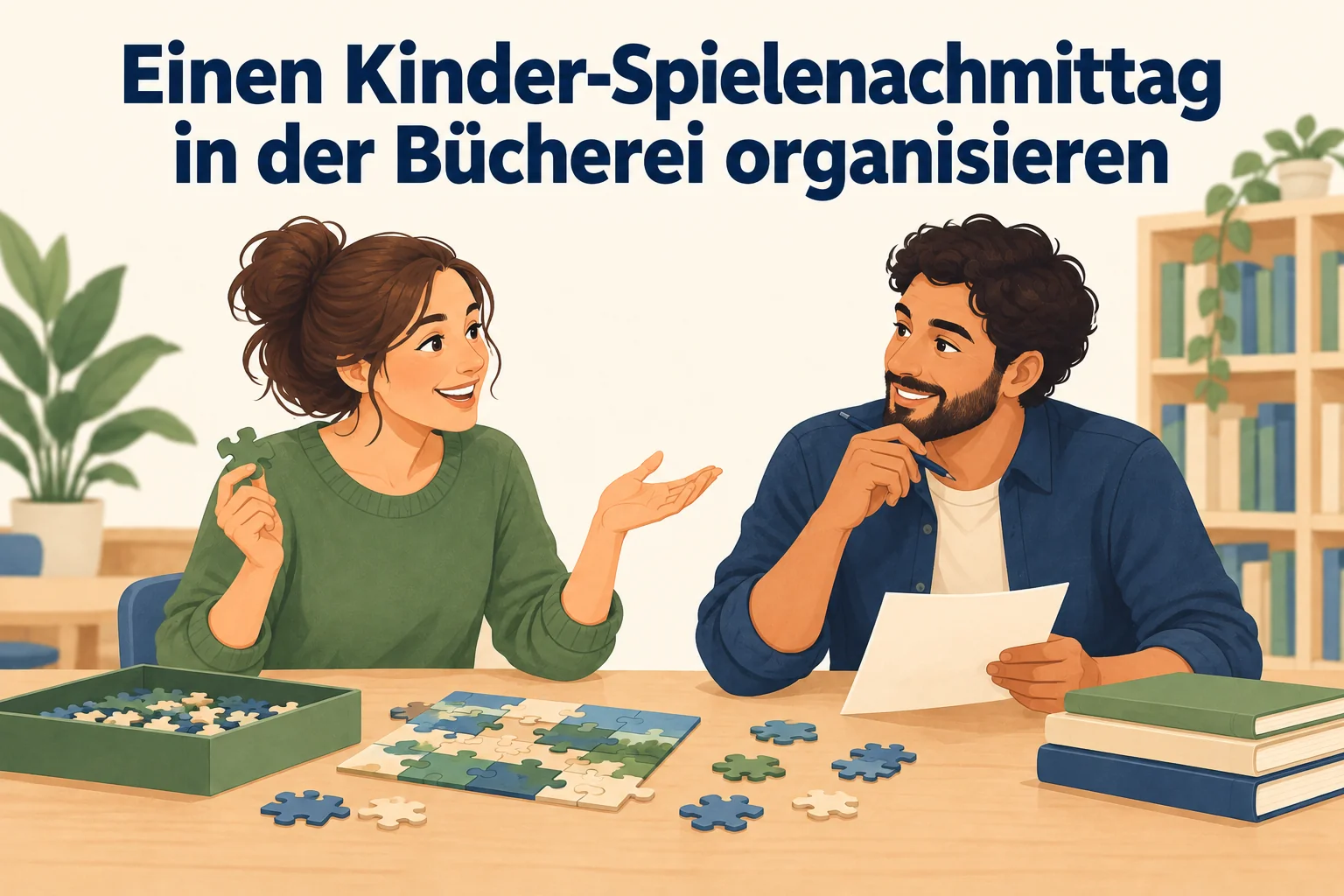Einen Kinder-Spielenachmittag in der Bücherei organisieren – B1 gemeinsam etwas planen