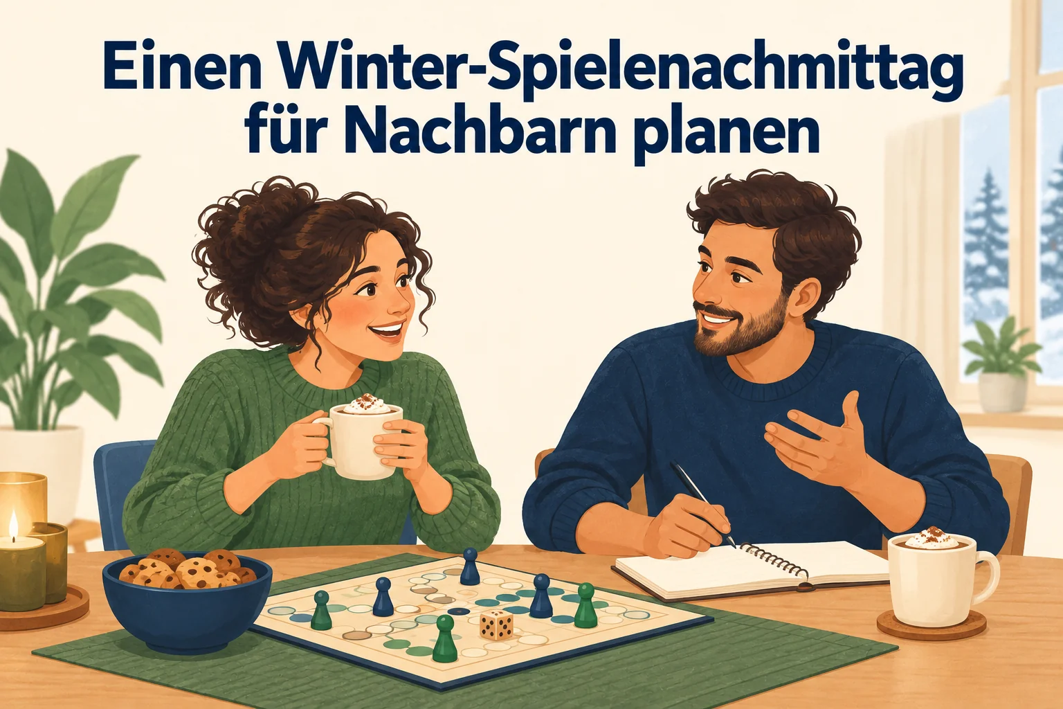 Einen Winter-Spielenachmittag für Nachbarn planen – B1 gemeinsam etwas planen