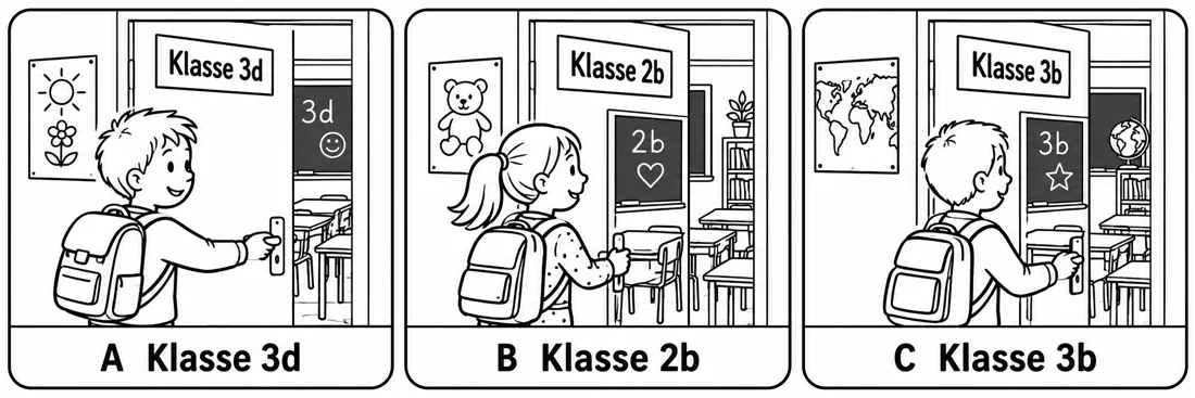 Aufgabe 4: Bildauswahl A, B und C – Klasse 3d, Klasse 2b, Klasse 3b