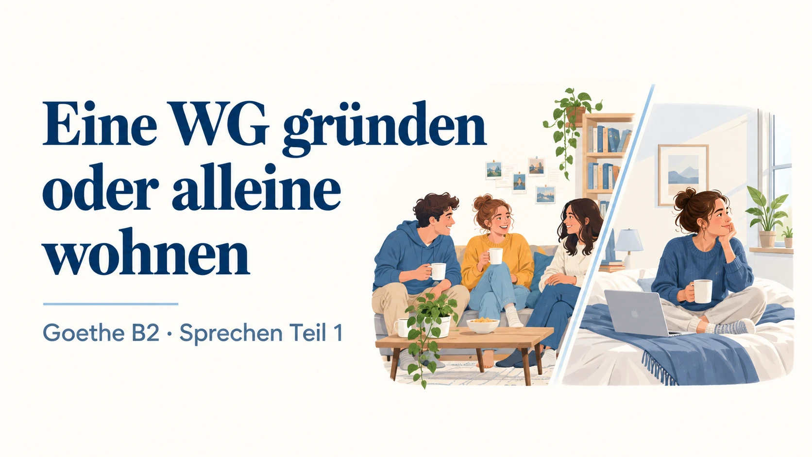 Eine WG gründen oder alleine wohnen – Goethe B2 Sprechen Teil 1