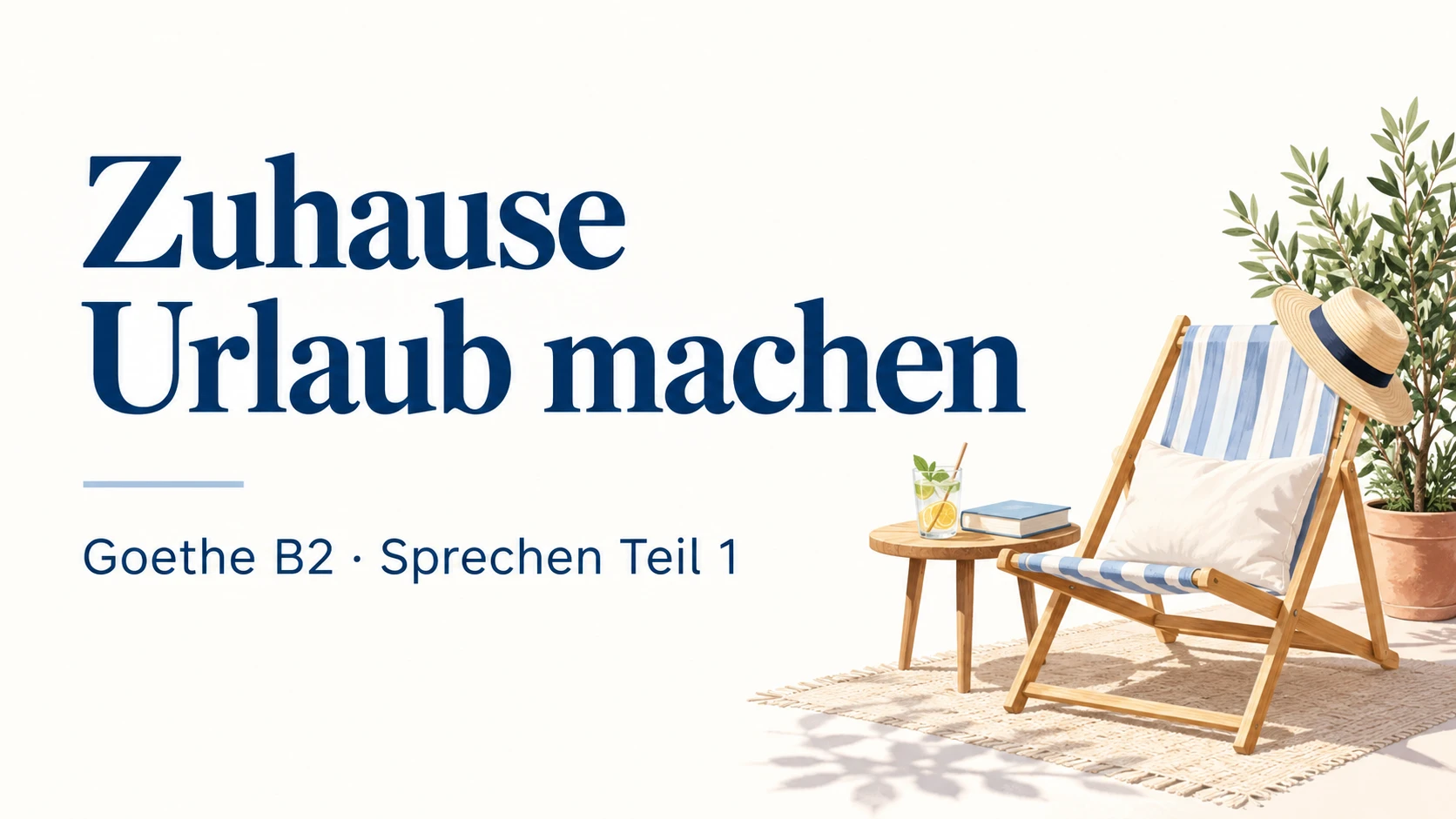 Zuhause Urlaub machen – Goethe B2 Sprechen Teil 1